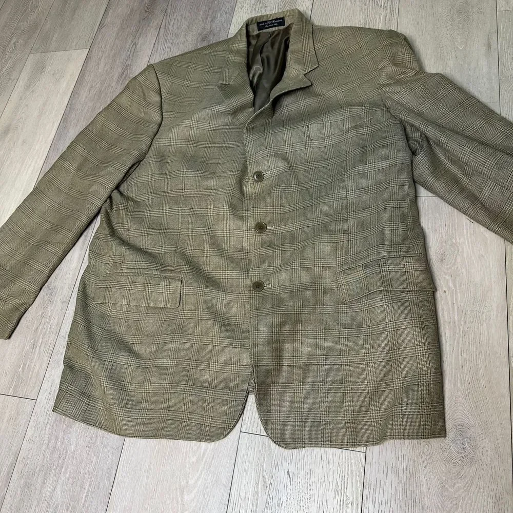 Gianfranco Ruffini‎ Classic Glen Plaid Blazer Professional Business Suit Jacket